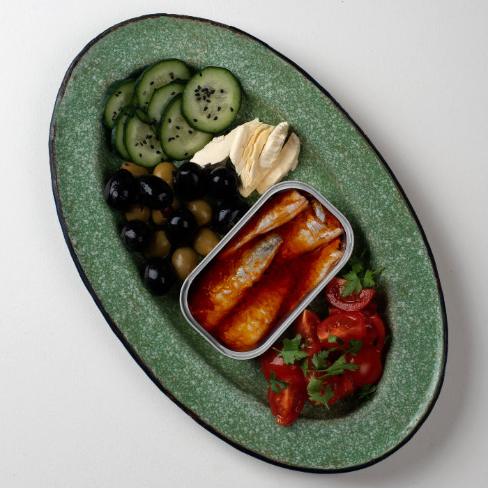 Patiekalas su Maria Organic sardinėmis ekologiškame pomidorų padaže ir pirmo spaudimo alyvuogių aliejuje