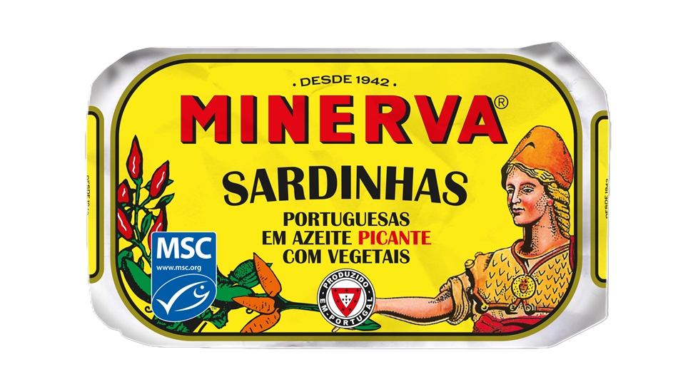 Sardinės aštriame alyvuogių aliejuje su marinuotais agurko ir morkų griežinėliais | Minerva Classic