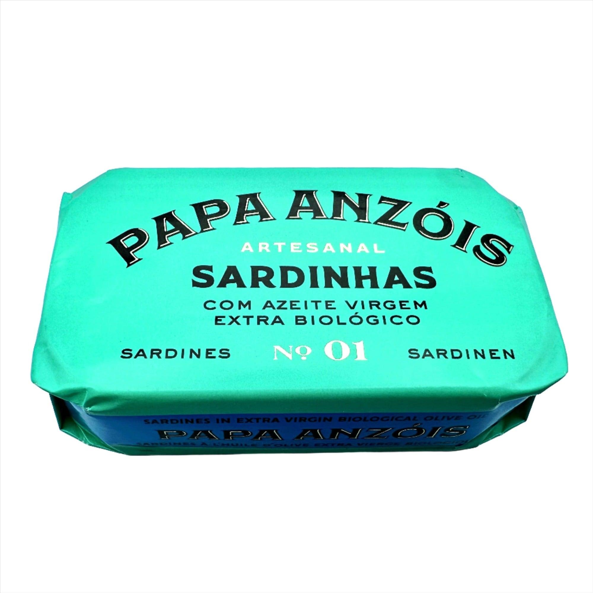 Sardines in organic extra virgin olive oil (BIO) | Papa Anzóis